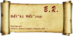 Büki Rózsa névjegykártya